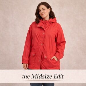 Joules Coral Waterproof Rain Jacket – Hooded Utility Coat – Size 14